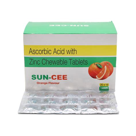 Buy Sun-Cee Orange Flavour Chewable Tablet | 19 Minutes Delivery ...