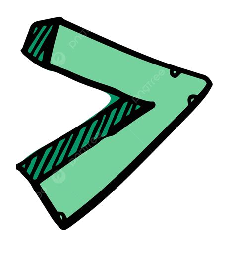 Vector Illustration Of The Greater Than Math Symbol In A Handdrawn ...