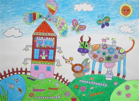 儿童画梦想家园图片_儿童画梦想家园图片下载