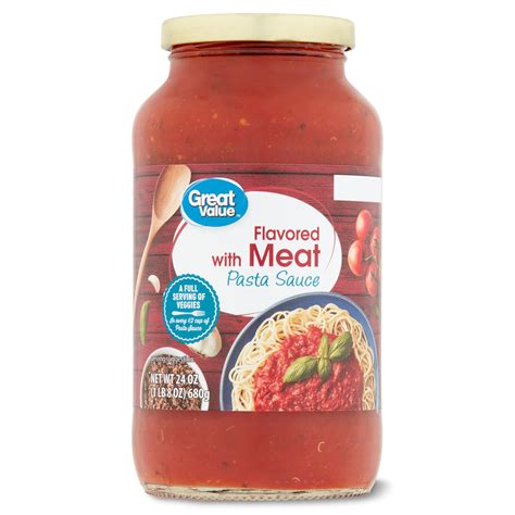 Great Value Flavored with Meat Pasta Sauce, 24 oz - Walmart.com