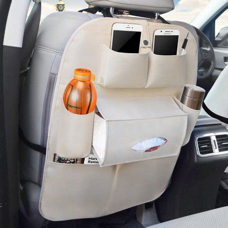 Ezip Beige Car Organizer Storage Bag Back Seat Box Organizer Holder ...