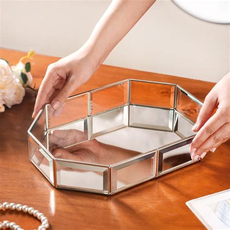Glam Mirrored Decorative Tray Silver Online - Premium Decorative Tray ...