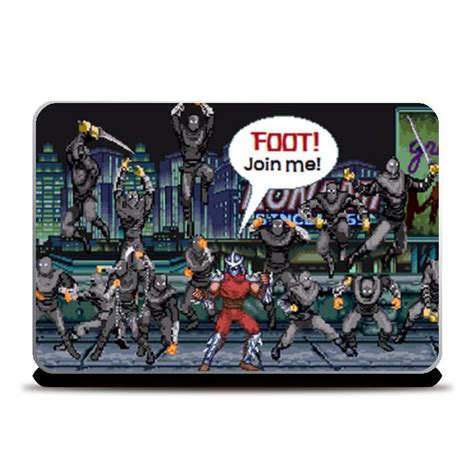 Laptop Skins & Decals | Shredder and the Foot Pixel Art Colour Laptop ...