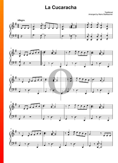 La Cucaracha » Anonymous - Partituras de piano - OKTAV