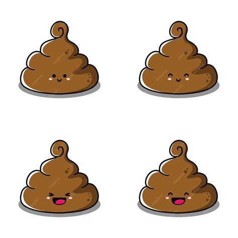 Premium Vector | Vector illustration of cute poop emoji