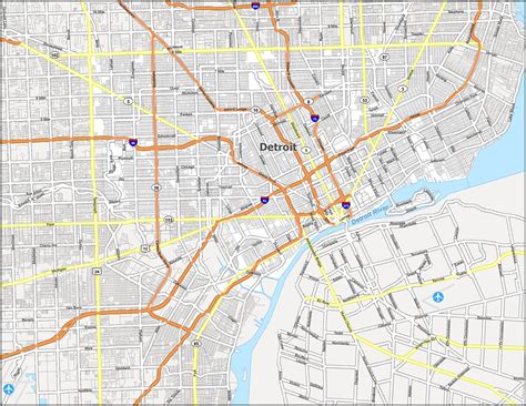 Map of Detroit, Michigan - GIS Geography