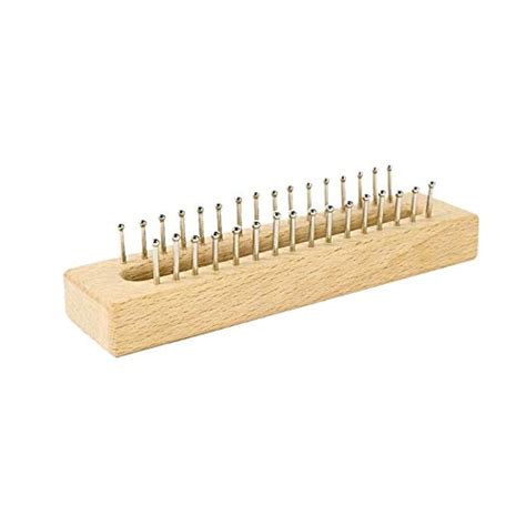 Wowobjects® 32 Pins Wooden Knitting Loom Board Hook Kit Needle (Brown ...