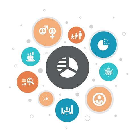 Marktsegmentierung Infografik 10 Schritte Blasendesign.Demografie ...