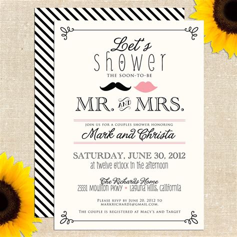 Printable Couples Shower Invitations - Printable Learning Sheets