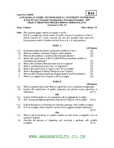 Image result for R22 Betch Java Question Paper