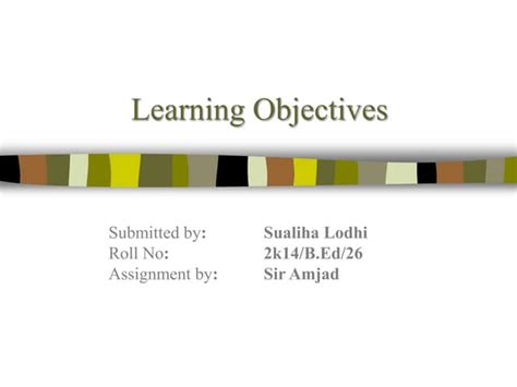 Image result for Learning Objectives Slide