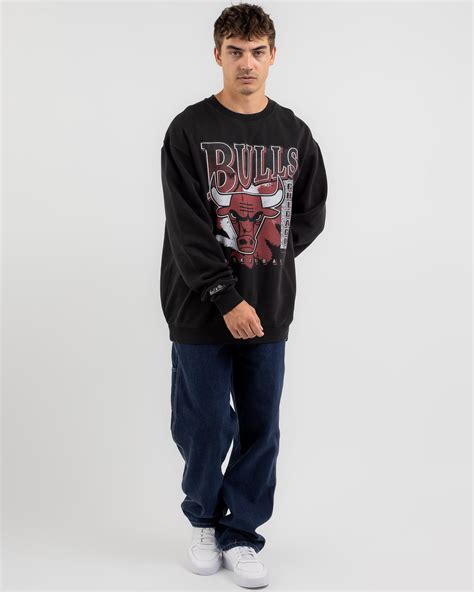 Shop Mitchell & Ness Chicago Bulls Sweatshirt In Faded Black - Fast ...