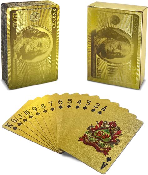 Amazon.com: HAPTIME Gold Playing Cards,Deck of Cards, Poker Cards ...
