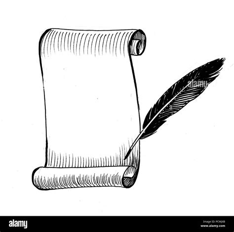 Quill And Scroll Clipart scroll over books feather quill and ink ...