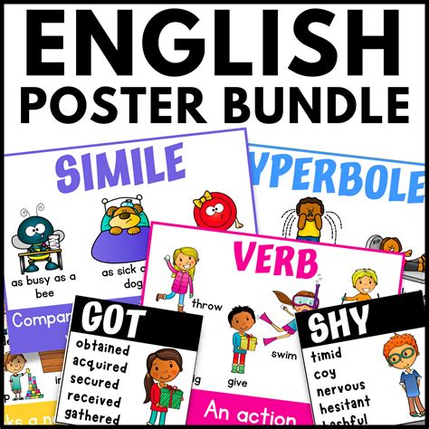 English Posters Ultimate Bundle - Figurative Language, Synonyms & Parts ...