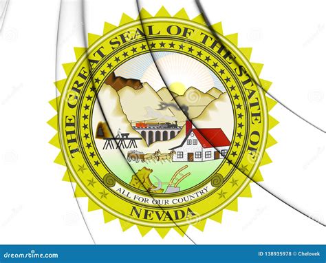 3D State Seal of Nevada, USA Stock Illustration - Illustration of ...