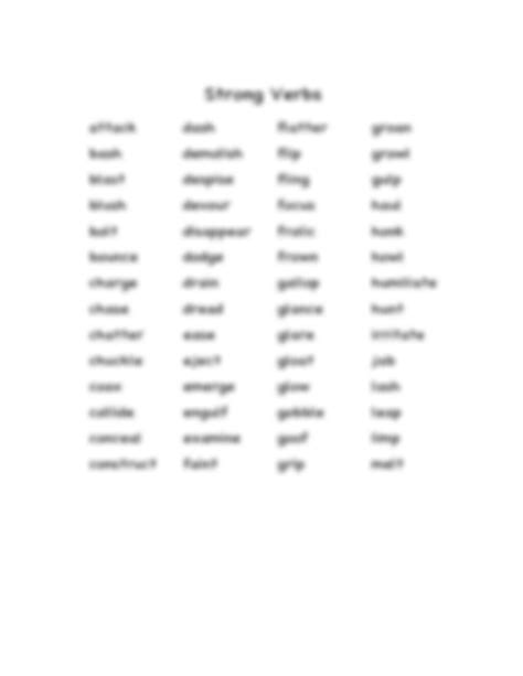 Strong Verb List