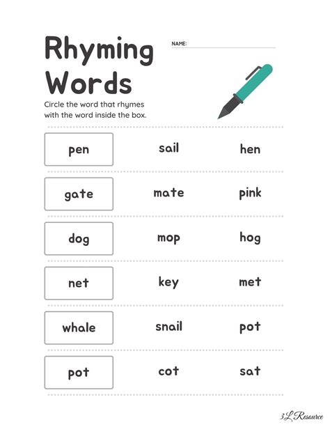 Classes Rhyming Words