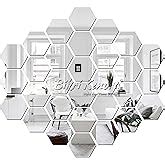 Bikri Kendra - Hexagon 20 Silver Stickers for Wall, Hexagon Mirror ...