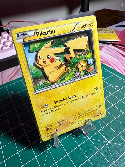 Pikachu flowers 3D Pokemon Card - Etsy