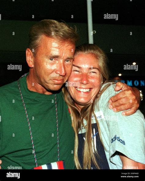 World Cup Athletics - Athens 1997 Trine Hattestad got a hug from Dad ...