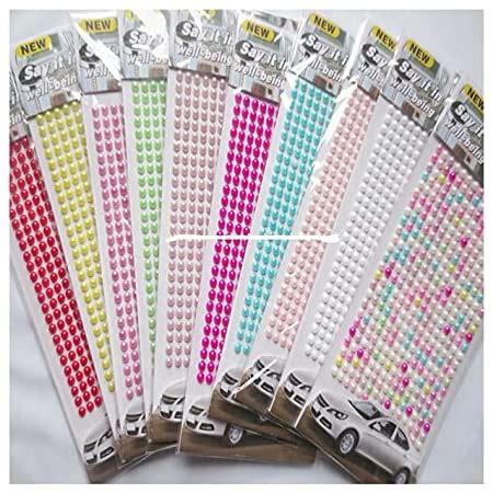 Lakeer 10 Pcs Diamond Gem Diamond Self Adhesive Sticker 5mm (10 Colours ...