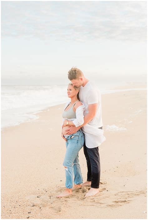Belmar Beach Pregnancy Announcement | Jess & Matt - jenniferlarsenphoto.com