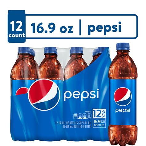 Pepsi Cola Soda Pop, 16.9 fl oz, 12 Pack Bottles - Walmart.com