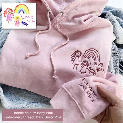 Personalised Embroidered Kids Drawing Hoodie By Cherry Pete