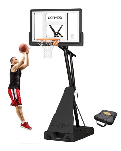 Cofiyard Portable Basketball Hoop, 44" Shatter-Proof Polycarbonate ...