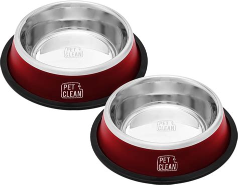 Pet Clean Dog Bowl, Stainless Steel Food and Water Feeding Bowl for ...