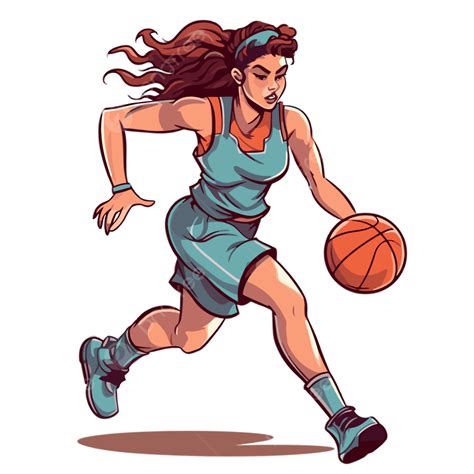 Athletic Clipart Cartoon Girl Basketball Player Vector, Athletic ...