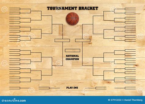 Basketball Tournament Bracket on Wood Gym Floor Stock Photo - Image of ...