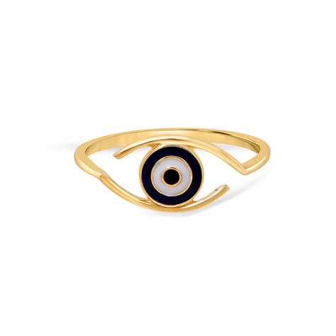 14KT Yellow Gold Stunning Evil Eye Finger Ring