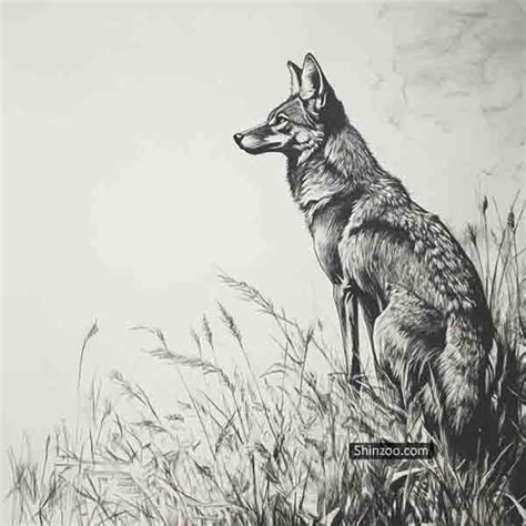 Coyote Drawing Ideas, How to Draw Coyote, Sketch Illustration Art ...