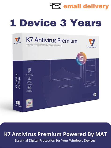 Buy K7 Antivirus Premium 1 Device 3 Years, Powered By MAT (artificial ...