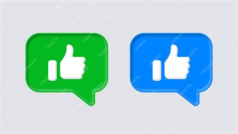 Thumbs up like icon button in 3d speech bubble for social media ...