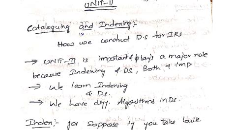 IRS Unit 2 Notes: Cataloguing, Indexing, and Data Structures - Studocu