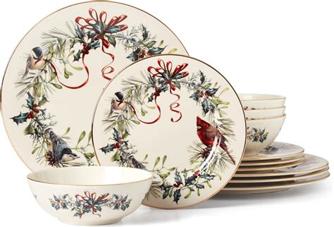 Amazon.com | Lenox 895051 Merry Grinchmas 12-Piece Dinnerware Set ...