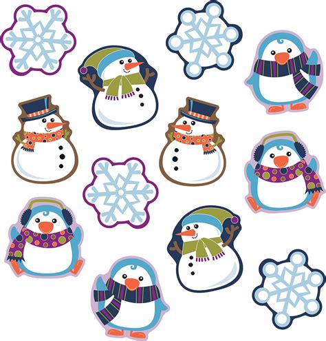 Amazon.com: 90 Pieces Winter Cutout Decorations Winter Mix Cut Outs ...