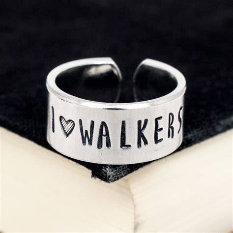 I Love Walkers Ring - The Walking Dead - Zombies - Adjustable Aluminum ...