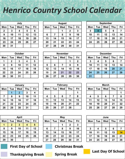 Henrico Calendar 22 23