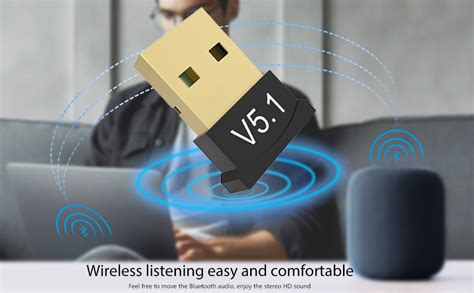 PACE USB Bluetooth Adapter Version 5.1 (Improved), Fast-Connect, Plug ...