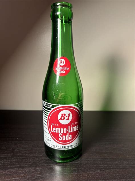 VTG B-1 Lemon Lime Soda Green 7 oz. Soda Bottle Evansville, IND. J ...