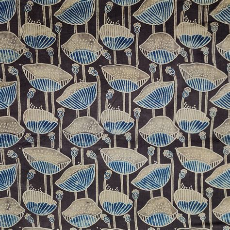 (PRE-CUT 0.80 METER) Pure Cotton Gad Ajrak Sandy Brown With Rust Blue ...