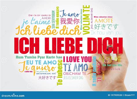 ICH LIEBE DICH I Love You in German Word Cloud Stock Illustration ...