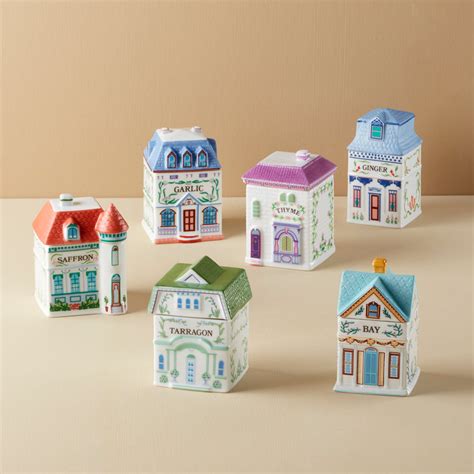 Lenox Spice Village 6-Piece Spice Jar Set - Gourmet Way - Lenox Corporation