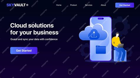 Premium Vector | Cloud solutions landing page concept cloud solution ...