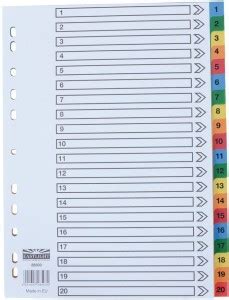 Flipkart.com | SPS Plastic File Separators, Divider 1 To 20 Color Index ...