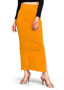 SCUBE DESIGNS Slim Fit Saree Shapewear Mustard Yellow (S) Lycra Blend ...